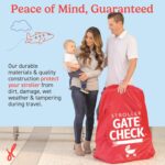 J.L. Childress Gate Check Bag for Single & Some Double Strollers - Travel Bag for Airplane, Fits Most Standard Baby Strollers, Airport Accessories for Gate Check, Flying Essentials - Red - Image 4