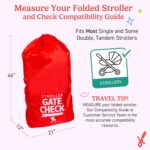 J.L. Childress Gate Check Bag for Single & Some Double Strollers - Travel Bag for Airplane, Fits Most Standard Baby Strollers, Airport Accessories for Gate Check, Flying Essentials - Red - Image 5