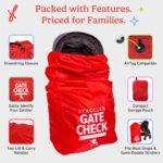 J.L. Childress Gate Check Bag for Single & Some Double Strollers - Travel Bag for Airplane, Fits Most Standard Baby Strollers, Airport Accessories for Gate Check, Flying Essentials - Red - Image 6