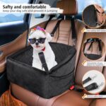 NEEZUKAR Dog Car Seat for Small Medium Dogs,Detachable Washable Dog Booster Seat Under 30lbs, Pet Car Seat Travel Bed with Storage Pockets and Dog Safety Belt (Black) - Image 4