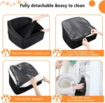 NEEZUKAR Dog Car Seat for Small Medium Dogs,Detachable Washable Dog Booster Seat Under 30lbs, Pet Car Seat Travel Bed with Storage Pockets and Dog Safety Belt (Black) - Image 6