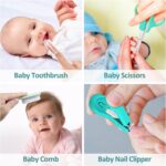 Baby Grooming Kit, Infant Safety Care Set with Hair Brush Comb Nail Clipper Nasal Aspirator,Baby Essentials Kit for Newborn Girls Boys (Green) - Image 5