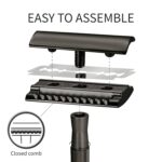Bambaw Safety Razor for Men with 5 Blades, Double Edge Safety Razors for Men, Sustainable Single Blade Razor, Zero Waste Metal Razors - Black - Image 4