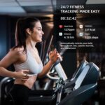 MZJ Smart Ring Fitness Tracker for iOS & Android – Sleep Monitor Heart Rate Blood Oxygen & Pressure 8 Sports Modes IP68 Waterproof NO Subscription Long Battery Life (Carbon Black, 7#) - Image 3