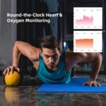 MZJ Smart Ring Fitness Tracker for iOS & Android – Sleep Monitor Heart Rate Blood Oxygen & Pressure 8 Sports Modes IP68 Waterproof NO Subscription Long Battery Life (Carbon Black, 7#) - Image 4