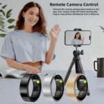 MZJ Smart Ring Fitness Tracker for iOS & Android – Sleep Monitor Heart Rate Blood Oxygen & Pressure 8 Sports Modes IP68 Waterproof NO Subscription Long Battery Life (Carbon Black, 7#) - Image 8