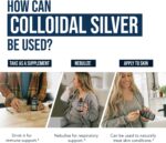 Bioactive Colloidal Silver - 8 oz, Glass Bottle, Vegan, Safe Doses with Highest Effectiveness - Nano Ions, 30 PPM - Immune Support (48 Servings) - Image 5
