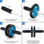 TOMSHOO AB Wheel Roller Kit with Push-Up Bar, Knee Mat, Jump Rope and Hand Gripper - Home Gym Workout for Men Women Core Strength & Abdominal Exercis - Image 6