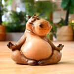 Hippo Figurine Yoga Statue Meditation Hippopotamus Gifts for Lovers Women Mother's Day Knick Knacks Shelf Office Home Decor Zen Room Decoration Desk Accessories - Image 3