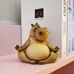 Hippo Figurine Yoga Statue Meditation Hippopotamus Gifts for Lovers Women Mother's Day Knick Knacks Shelf Office Home Decor Zen Room Decoration Desk Accessories - Image 4