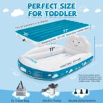 Inflatable Toddler Travel Bed, Portable Toddler Bed with 4-Sides Safety Bumpers & Fast Auto Inflation Pump, Kids Air Mattress for Travel Camping, Grandma's Home Sleepovers Blow Up Mattress - Image 3