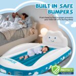 Inflatable Toddler Travel Bed, Portable Toddler Bed with 4-Sides Safety Bumpers & Fast Auto Inflation Pump, Kids Air Mattress for Travel Camping, Grandma's Home Sleepovers Blow Up Mattress - Image 5