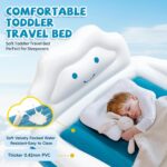 Inflatable Toddler Travel Bed, Portable Toddler Bed with 4-Sides Safety Bumpers & Fast Auto Inflation Pump, Kids Air Mattress for Travel Camping, Grandma's Home Sleepovers Blow Up Mattress - Image 6