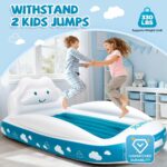Inflatable Toddler Travel Bed, Portable Toddler Bed with 4-Sides Safety Bumpers & Fast Auto Inflation Pump, Kids Air Mattress for Travel Camping, Grandma's Home Sleepovers Blow Up Mattress - Image 8