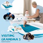 Inflatable Toddler Travel Bed, Portable Toddler Bed with 4-Sides Safety Bumpers & Fast Auto Inflation Pump, Kids Air Mattress for Travel Camping, Grandma's Home Sleepovers Blow Up Mattress - Image 9