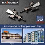 Stinger Portable Door Lock for Travel, Travel Door Lock with Seat Belt Cutter and Glass Breaker | Home and Hotel Room Security Device - Image 3
