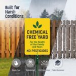 SmartSign 10" x 7" Chemical Free Yard Sign - For The Health Of Our Family No Pesticides Sign, 21.5 inch Tall & Stake Kit, 40 mil Laminated Aluminum, Yellow, Black and Green, USA-Made - Image 3