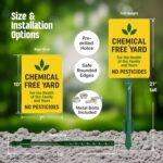 SmartSign 10" x 7" Chemical Free Yard Sign - For The Health Of Our Family No Pesticides Sign, 21.5 inch Tall & Stake Kit, 40 mil Laminated Aluminum, Yellow, Black and Green, USA-Made - Image 4