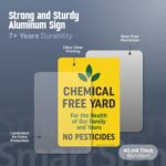 SmartSign 10" x 7" Chemical Free Yard Sign - For The Health Of Our Family No Pesticides Sign, 21.5 inch Tall & Stake Kit, 40 mil Laminated Aluminum, Yellow, Black and Green, USA-Made - Image 6
