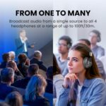 Avantree Quartet 2 - Wireless Group Listening Headphones & Transmitter for TV, Church, Classroom, Silent Discos, Plug & Play, 2.4GHz Expandable Multi-Headphone System with Low Latency & Clear Voice - Image 3