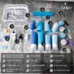 unigo Travel Bottles Set for Toiletries - Leakproof Refillable Travel Size Containers, TSA Approved Bottles with Labels, Brush & Covers for Carry-On Travel (Blue) - Image 3
