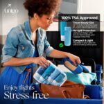 unigo Travel Bottles Set for Toiletries - Leakproof Refillable Travel Size Containers, TSA Approved Bottles with Labels, Brush & Covers for Carry-On Travel (Blue) - Image 7