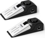 2 Pack Door Stop Alarm, Door Stopper with 120DB Security Alarm, Floor Wedge Door Stop Siren, Door Security Devices for Traveling, Apartment, Hotel and Home, Black - Image 2