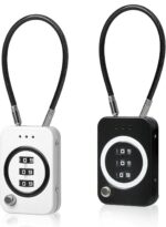 2PCS Combination Padlock for School Lockers, Travel Cable Locks, Tent & Bag Lock - Secure 3-Digit Lock for Luggage, Backpacks, and Outdoor Gear(Black + White) - Image 2