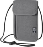 5.5" L x 7.9" W Travel Neck Wallet, RFID Blocking Passport Holder, Security Lightweight Passport Travel Wallet, Neck Pouch Gifts for Women Men(Grey) - Image 2