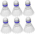 6pcs Lightweight Plastic Shuttlecock Badminton Training Balls with Nylon Heads for Beginners Family Fitness Practice White - Image 2