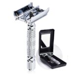 BAILI Butterfly Open TTO Double Edge Metal Safety Razor Wet Shaving Kit for Men Women with Platinum Blade and Mirrored Travel Case BD179 - Image 2