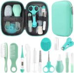 Baby Grooming Kit, Infant Safety Care Set with Hair Brush Comb Nail Clipper Nasal Aspirator,Baby Essentials Kit for Newborn Girls Boys (Green) - Image 2