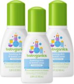 BabyGanics Foaming Dish & Bottle Soap for Travel, Fragrance Free, Removes Dried Milk, Packaging May Vary, 3.38 Fl Oz (Pack of 3) - Image 2