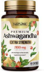 Built by Nature Ashwagandha 2100mg Extra Strength Stress Relief & Mood Support with Black Pepper Extract for Max Absorption - Non-GMO, Vegan, Gluten-Free - 60 Capsules - Image 2