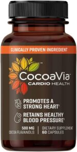 CocoaVia Cardio Health Supplement, 30 Day, 500mg Cocoa Flavanols, Support Heart Health, Boost Nitric Oxide, Blood Circulation, Energy, Vegan, Dark Chocolate, 60 Capsules - Image 2