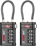 Forge TSA Approved Luggage Locks 4 Digit Combination TSA Travel Locks with TSA008, Open Alert Indicator, Zinc Alloy Body for Luggage, Suitcase, Backpack, and More. Black 2 Locks. - Image 2