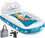 Inflatable Toddler Travel Bed, Portable Toddler Bed with 4-Sides Safety Bumpers & Fast Auto Inflation Pump, Kids Air Mattress for Travel Camping, Grandma's Home Sleepovers Blow Up Mattress - Image 2