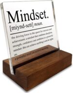 Inspirational Home Office Desk Decor, Motivational Minimalist Decor Art Acrylic Plaque With Wooden Stand Sign Home Office Desk Sign Gift for Women Colleague Friend Cowoker - Image 2