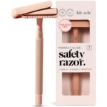 Kitsch Double Edge Safety Razors for Women and Men, Long Metal Handle and Stainless Steel Single Blade Razor with 5 Double Edge Refills, for Shaving and Travel Essentials - Terracotta - Image 2