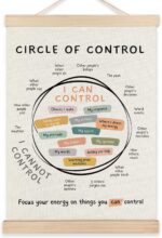 LZYRF Mental Health Wall Art Poster Framed, Therapy Office Must Haves, Circle of Control Mental Health Canvas Prints Wall Decor for Therapist Counselor Calming Office, 12x16 Inch - Image 2