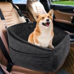 NEEZUKAR Dog Car Seat for Small Medium Dogs,Detachable Washable Dog Booster Seat Under 30lbs, Pet Car Seat Travel Bed with Storage Pockets and Dog Safety Belt (Black) - Image 2
