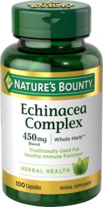 Nature's Bounty Echinacea Complex, Herbal Supplement, Supports Immune Health, 450 mg, 100 Capsules - Image 2