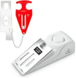 Portable Door Stop Alarm and Traveling Hotel Door Lock, No Installation Required, Provides Double Security for Home, Hotel and Traveling (1 Door Lock + 1 Door Stop) - Image 2