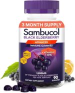 Sambucol Elderberry Gummies for Adults with Vitamin C; Zinc; Sambucus Elderberry Gummies for Immune Support with High Antioxidants; Gluten Free; Vegan; 1 Gummy Per Serving; 90 Count (90 Day Supply) - Image 2