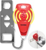Securityman Portable Door Lock with Alarm | Hotel Door Locks for Travelers Security | Loud 130dB Door Security Device for Hotel Room, Apartment Home, & Travel Safety Inside for Women Children - Red - Image 2