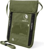 VENTURE 4TH Neck Wallet, RFID Blocking Passport Holder for Travel – Hidden Neck Pouch with 6 Compartments, Slim Lightweight Organizer with Adjustable Strap for Cash, Cards & Passport (Green) - Image 2