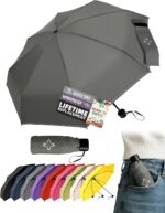 Windproof Travel Mini Umbrella - Small Compact and Portable for Rain & Sun, Manual Open Close with No Rebound for Seniors & Kids, Reflective Design for Night Safety Men & Women - Image 2