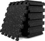 bemaxx Gym Mats Set - 18 pcs Rubber Top + EVA Interlocking Foam Floor Tiles (12.6"x12.6"x0.4") 18sqft Protective Gym Flooring Sports Home Workout Exercise Mat Puzzle Fitness Garage Play Pool Treadmill - Image 2