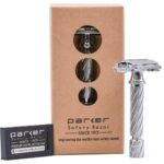 Parker 87R Compact Butterfly Safety Razor – Short Handle Twist-to-Open Brass Frame with Textured Grip for Precision Wet Shaving - Image 3