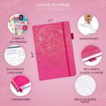 Legend Wellness Planner & Food Journal – Daily Diet & Health Journal with Weight Loss, Measurement & Exercise Trackers – Lifestyle & Nutrition Diary – Lasts 6 Months, A5 size – Hot Pink - Image 3